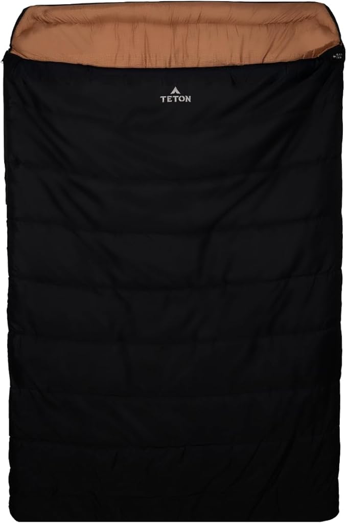 Teton Mammoth Queen Size Double Sleeping Bag- A Warm Bag The Whole Family can Enjoy – Great for Camping, Hunting and Base Camp. Compression Sack Included