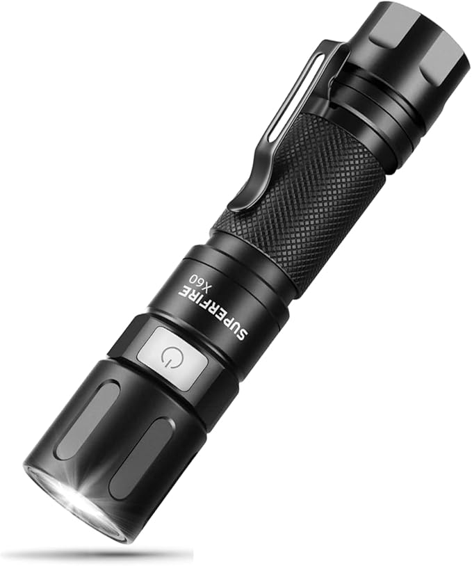 SuperFire 1000 Lumens Tactical Flashlight, Super Bright LED Rechargeable, Zoomable with Long Battery Life, 4 Light Modes Pocket Flashlight for Home, Mechanic, Camping, Emergency, Survival