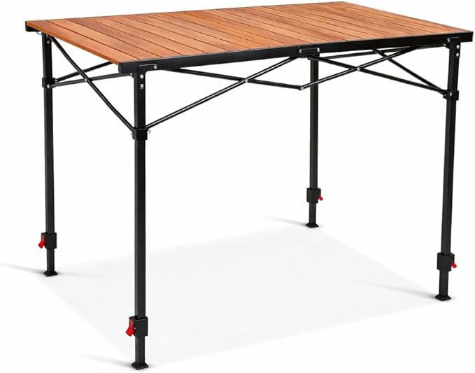 OUTSIDER Folding Camping Table Adjustable Height Foldable Roll-up Aluminum Camp Table Portable Table with Carry Bag - for Outdoor Cooking, Beach, Picnic, BBQ, Travel Style2