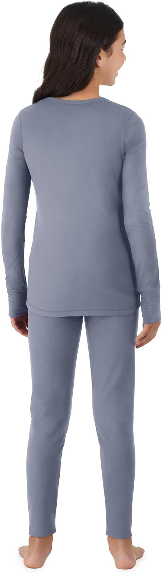 Cuddl Duds Girls Heavyweight Cold Weather Fleece Lined Thermal Set – Long Sleeve Shirt & Leggings – Long Johns for Kids