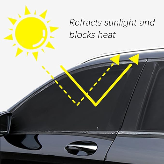 Car Window Shades with Zipper, Car Sun Shade, Universal Zipper Front and Rear Window Covers, Auto Accessories Breathable Mesh Side Window Sunshades Cover Fit for SUVs, Cars, Trucks (Front)