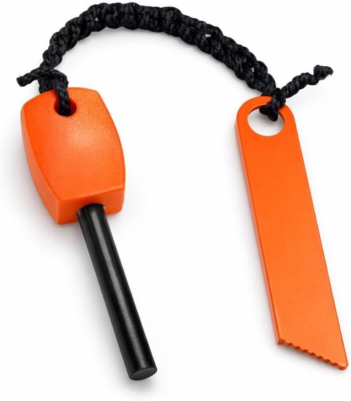 Fire Starter Magnesium Rod – Waterproof Ferro Rod with Striker – 20,000+ Strikes – Camping, Survival, Hiking, Bushcraft – Emergency Kit(Ultra-Compact)