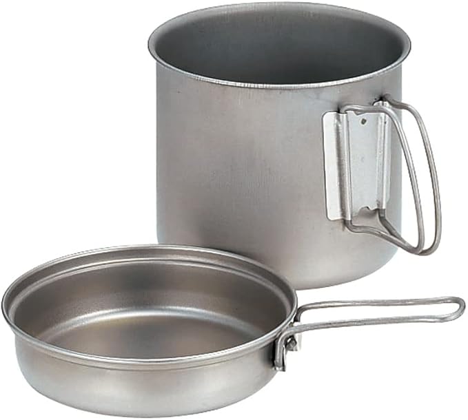 Snow Peak Trek Series Backpacking/Camping Cookware Sets, Trek 1400 Pot & Pan, 47.3 fl oz
