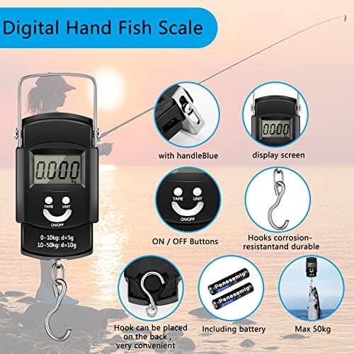 Sosation 134 Pcs Fishing Tool Fishing Tackle Box Kit and Equipment for Adults Beginner Gift, Hook Remover, Pliers Kit, Backpack Tackle Container Lures, Lip Gripper, Weigh Scale