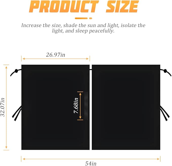 Car Divider Privacy Curtains Sun Shade, Car Window Camping Travel Shades Partition Screen, Automotive Interior Front Rear Seat Blackout Partition Space Protect for Sleeping Baby Kids