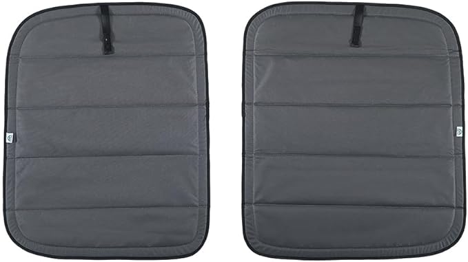 Magnetic Insulated Rear Door Window Covers (Pair) for 2015-2026 Ford Transit Medium and High Roof Vans with NO Plastic Trim, Blackout Privacy Sun Shades for Stealth Camping – Dark Gray