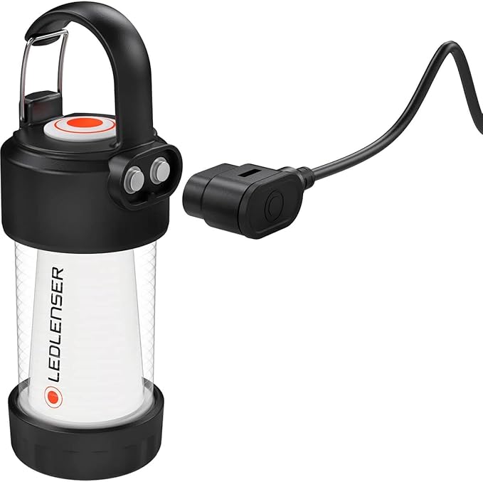 Ledlenser ML4 Warm Light Rechargeable Lantern - Black, 300 Lumens, IP66 Rated - Smart Light Headlamp & Emergency Lantern - Flexible Mount & Camping Gear Attachment