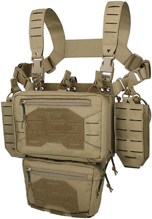 Tactical Chest Mini Rig 1000D Quick Release Multifunctional Tactical Vest Outdoor with Multi-Pockets