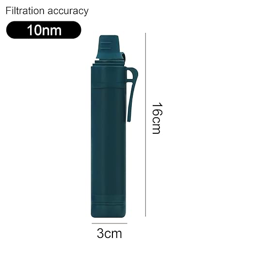 Upgrade Set of 5,Personal Water Filter Straw for Hiking, Camping, Travel,Water Straws to purify Water,Emergency Water Straw (Navy Blue)