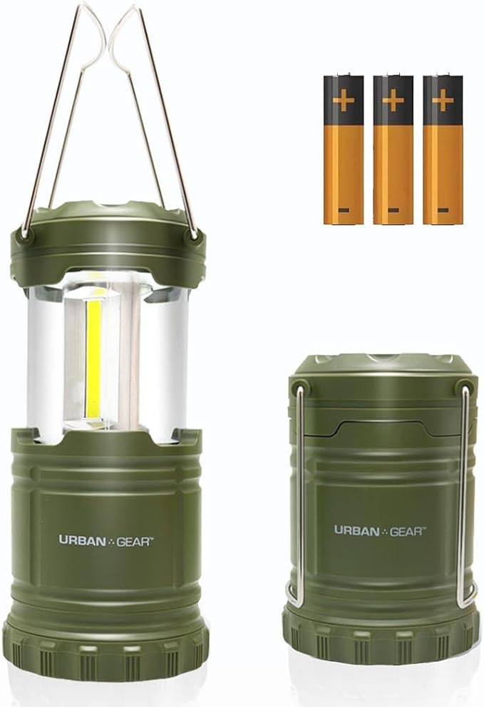 Lewis N. Clark Collapsible Camping Lantern | LED Portable Lantern for Indoor or Outdoor Use | Waterproof Lamp with Batteries Included | For Camping, Backpacking, Hiking, or Power Outage | Hunter Green