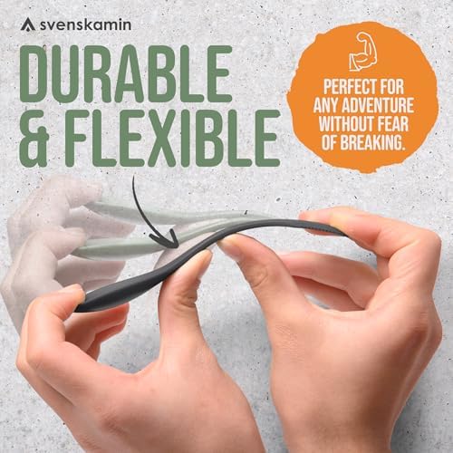 Reusable Camping Spork Set 2-Pack - 3-in-1 Travel Sporks, Lightweight Durable Utensils & Silverware for Tailgate, Outdoors, Hiking, Picnic, Lunch Box - Eco-Friendly Plastic Fork Spoon Knife Combo