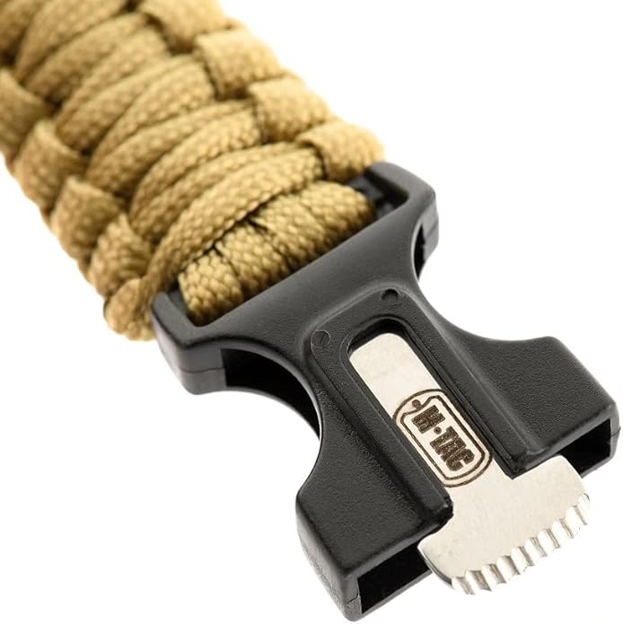 M-Tac Survival Paracord Bracelet - Cord 12 ft (144 Inch) - Tactical Emergency Cord Rope with Compass Whistle