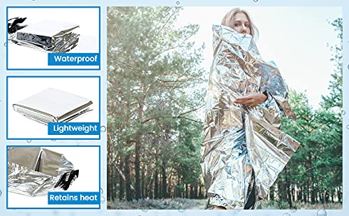 Primacare CB-6831 Emergency Mylar Thermal Foil Blanket, Lightweight and Durable Insulation Mylar Material, Perfect for Outdoors, Hiking, Survival, First Aid, 62" x 82" (Pack of 2)