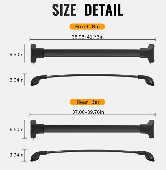 300lbs Roof Rack Cross Bars Compatible with 2021-2026 Jeep Grand Cherokee L 3-Row & 2022-2026 Grand Cherokee WL 2-Row, Aluminum Lockable Roof Rails Crossbar for Rooftop Cargo Kayak Snowboard