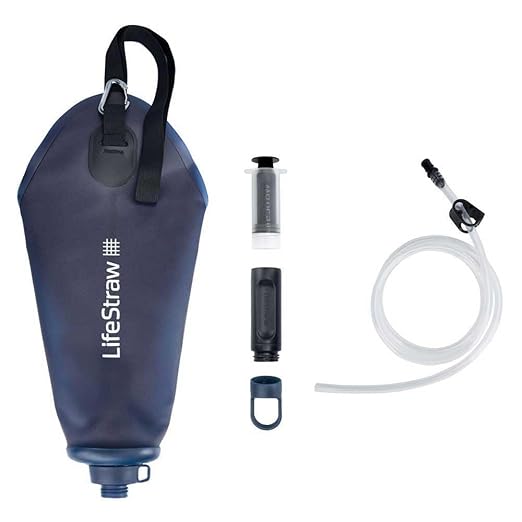 LifeStraw Peak Series - Compact Gravity Water Filter System - 3L for Backpacking, Group Camping, Hiking and Travel, Mountain Blue