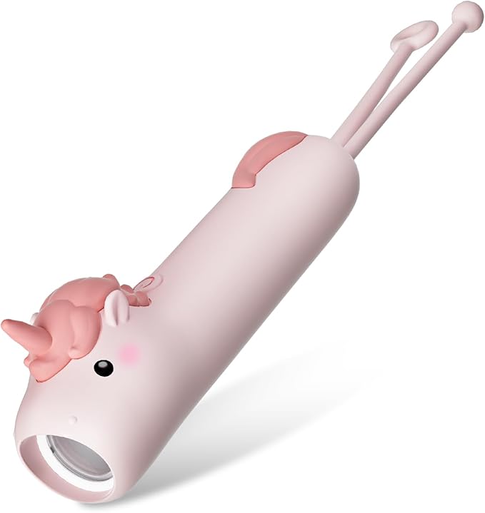Kids Flashlight Rechargeable, LED Kid Flashlight for Boys & Girls, Unicorn Toys for Girls Age 4-6, Pink Unicorns Flashlights for Kid for Camping & Outdoor Adventures, Birthday Gift, 1Pack
