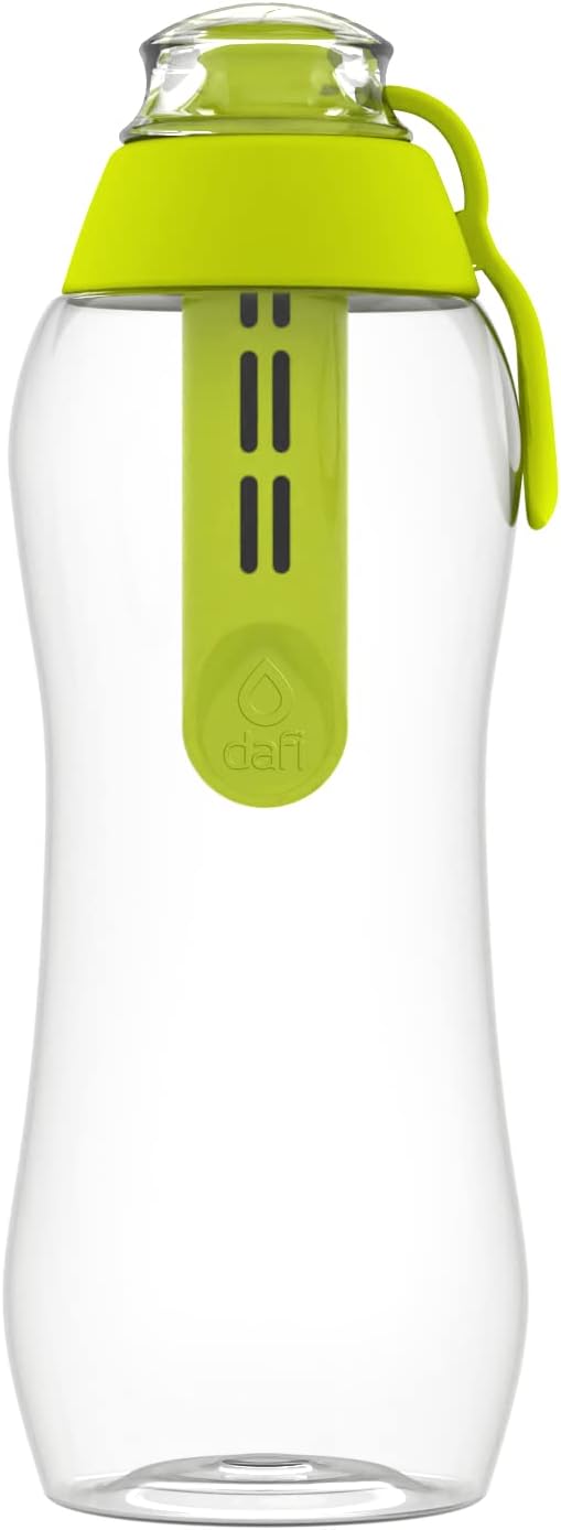 Dafi Sport Water Bottle with Filter Green | 10 oz | Personal Reusable Water Bottle, Backpacking Filter Replacement, tap Water Straw Purifier, Water for Travel | Made in Europe