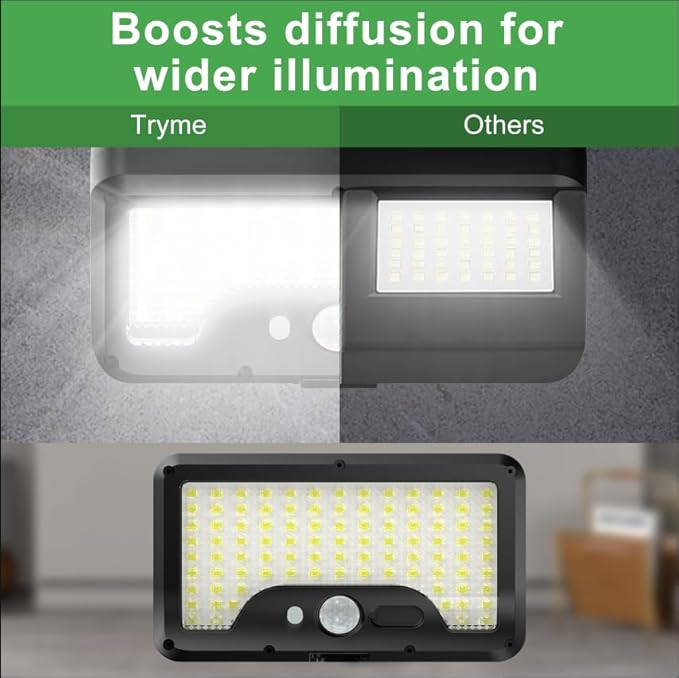 Tryme Solar Lights Outdoor with Motion Sensor, USB & Solar Powered, Adjustable Angle, 3 Modes, Octopus Stand, IP65 Waterproof Fence Lights for Garden, Gate (2 Pack)
