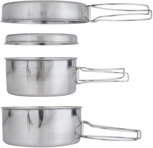 BeGrit Backpacking Camping Cookware Mini Picnic Camping Cooking Mess Kit with Pot and Pan Set for Hiking