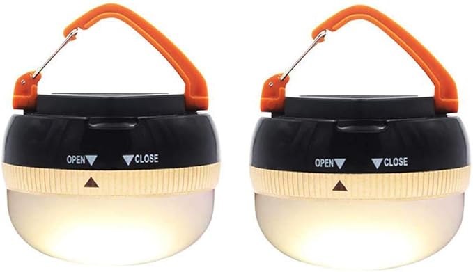 2 Pack LED Lantern Portable Camping Lights Outdoor Tent Light Hanging Camping Lamp with 5 Modes, Restractable Hook for Adults and Kids