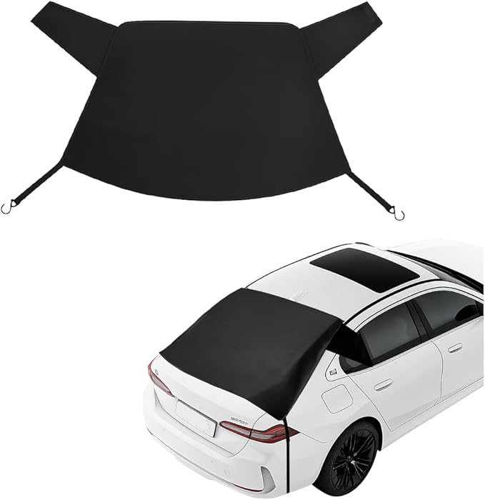 Car Rear Windshield Snow Cover, Oxford Fabric Vehicle Rear Window Snow Ice Protector with Elastic Strap, Automotive Back Window Frost Guard Sunshade, Universal for Most Sedan SUV