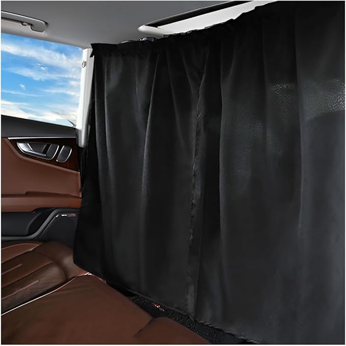 Car Divider Privacy Curtains Sun Shade, Car Window Camping Travel Shades Partition Screen, Automotive Interior Front Rear Seat Blackout Partition Space Protect for Sleeping Baby Kids