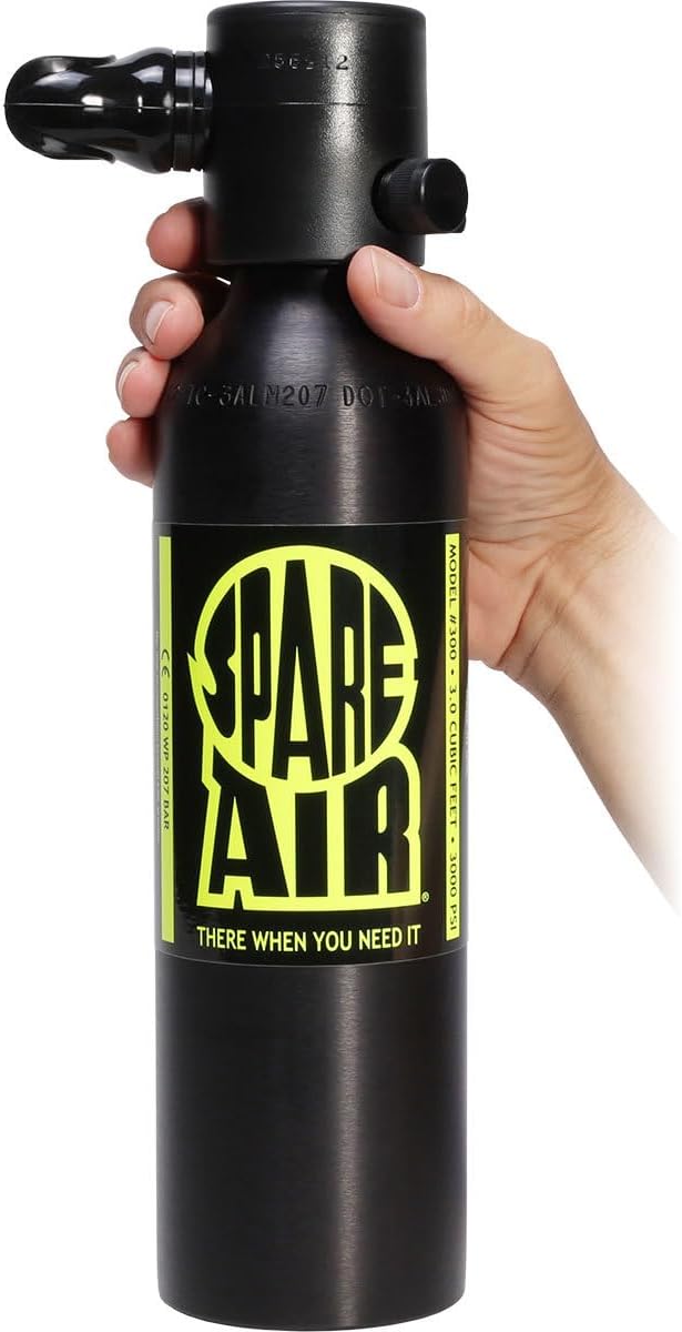 Spare Air Original Mini Scuba Tank - 6 cu ft -Made in USA -DOT Marked Tank with Holster, Leash, Refill Adapter