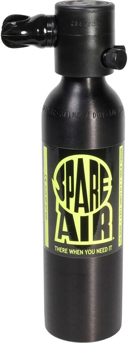 Spare Air Original Mini Scuba Tank - 6 cu ft -Made in USA -DOT Marked Tank with Holster, Leash, Refill Adapter