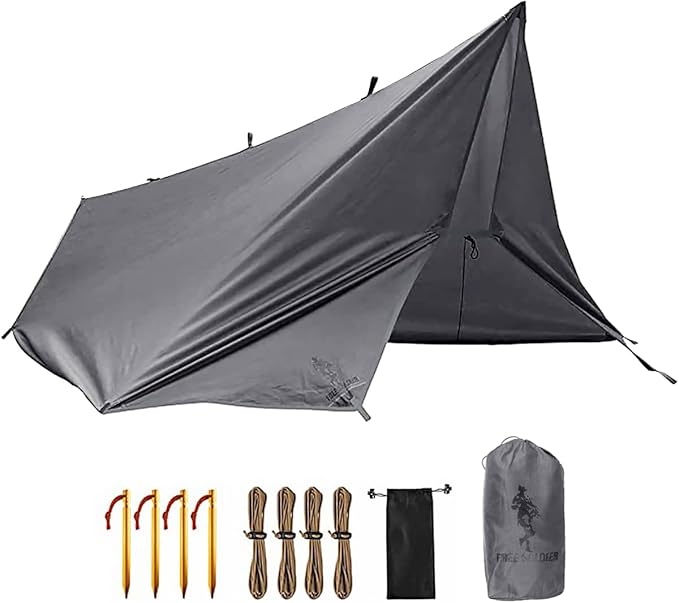 Free Soldier Waterproof Portable Tarp Multifunctional Outdoor Camping Traveling Awning Backpacking Tarp shelter Rain Tarp