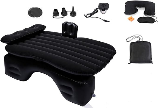 Onirii Inflatable Car Air Mattress Back Seat Bed with Air Pump,Thickened Portable Car Travel Sleeping Camping Air Mattress Blow Up Bed for Car Universal SUV