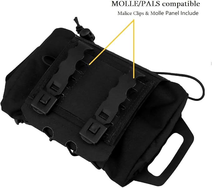 Tactical Military Pouch MOLLE Rapid First-aid Belt Pouch Survival Two-Piece System Med Roll Carrier Hypalon Handle Bag