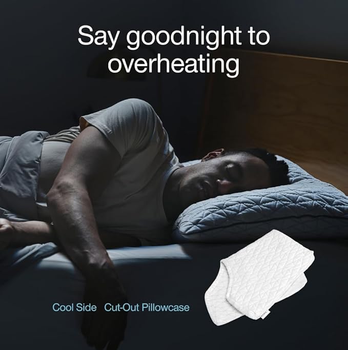 Coop Home Goods Cool Side Cut-Out Pillowcase, Queen Size Cooling Pillow Case for Hot Sleepers, Cut-Out Shape, Two-Sided Pillow Covers, Cozy Side & Cool Side, Ultra Soft Lulltra Cool Technology