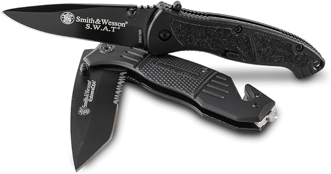 Smith & Wesson Benji 2.5in High Carbon S.S. Folding Keychain Knife with 1.75in Modified Tanto Blade and G10 Handle for Outdoor