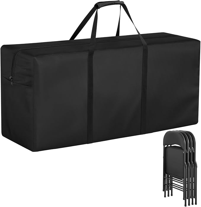 Folding Chair Storage Bag, Waterproof Large Carry Bag for 4 Packs Plastic, Resin, and Wood Folding Chairs - 39" L x 12" W x 20" H