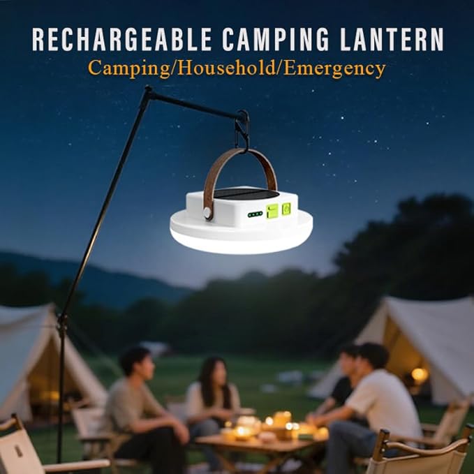 Solar Camping Lights 100 LEDs 4500 Lumens 45W 7200mAh Portable Gear Power Outage Emergency for Home , USB Outdoor Rechargeable Hanging Lantern Canopy Tent Light