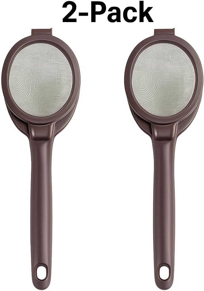 2 Pack Coffee/Tea Brew Stick Infuser – Single Cup Reusable Filter Spoon with Fine Mesh, BPA-Free, Easy Swivel Top – 5.25" Long Portable Coffee Maker for Travel, Work & Home