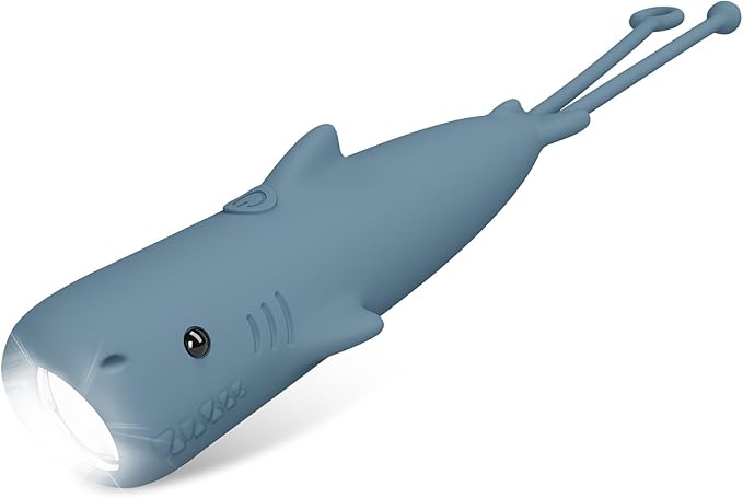 Kids Flashlight Rechargeable, Toddler Flashlight for Boys & Girls, Shark Boys Toys for Ages 3-12, Keychain Flashlights for Kids for Camping & Outdoor Adventures, Birthday Gift,1 Pack-Shark