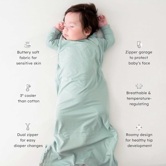 KYTE BABY Unisex Rayon Made From Bamboo Sleep Bag for Babies and Toddlers, 0.5 Tog (Medium, Eucalyptus)