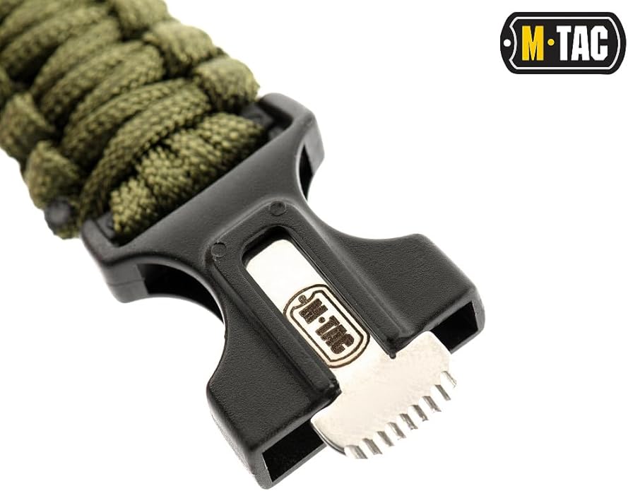 M-Tac Survival Paracord Bracelet - Cord 12 ft (144 Inch) - Tactical Emergency Cord Rope with Compass Whistle