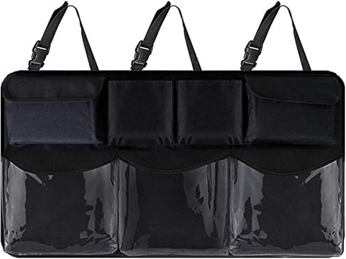 Snuopfy Car Trunk Organizer and Storage, Backseat Hanging Organizer for SUV, Truck, MPV,Van Collapsible Cargo Storage Bag with 7 Pockets, Car Interior Accessories for Men and Women