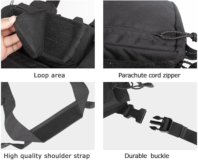 Tactical Chest Mini Rig 1000D Quick Release Multifunctional Tactical Vest Outdoor with Multi-Pockets