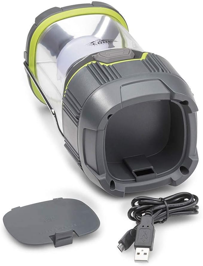CORE 1000 Lumen CREE LED Rechargeable Camping Emergency Lantern, Lithium Ion Batteries, Charges Cell Phones (1-Pack)