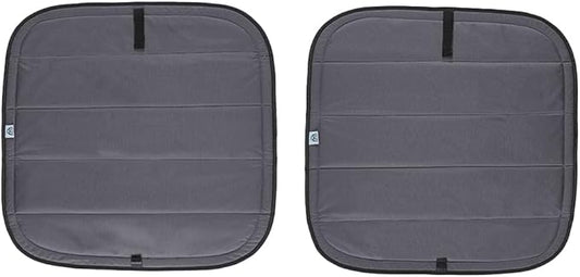 Magnetic Insulated Rear Door Window Covers (Pair) for 2014–2026 RAM ProMaster Vans (Fits Bare Metal Window Frames), Blackout Privacy Sun Shades for Stealth Camping – Dark Gray