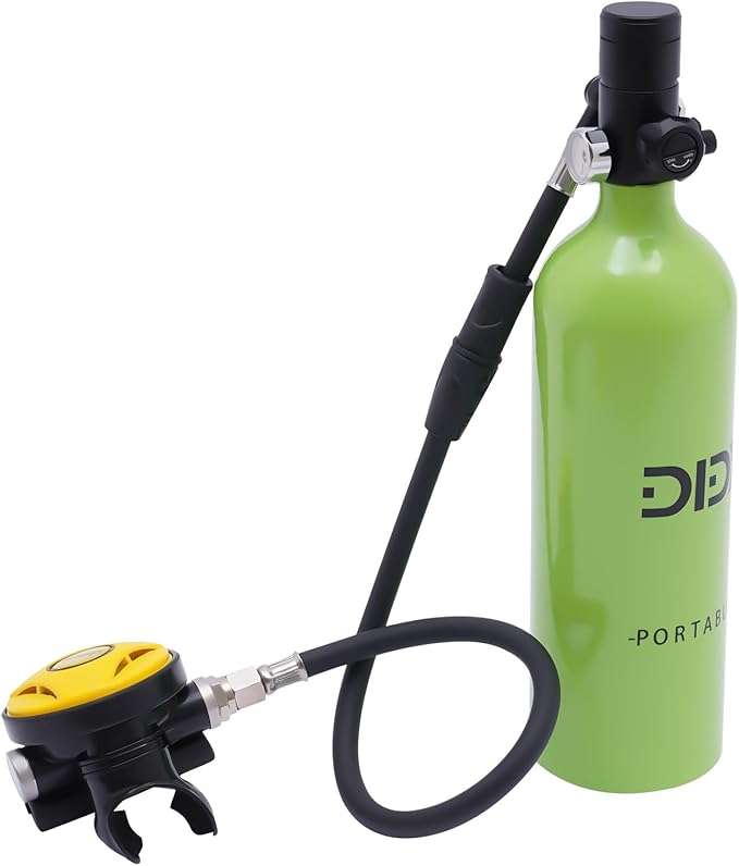 Mini Scuba Tank, 0.9Qt Portable Oxygen Tank with Carrying Strap for 15-20 Mins Underwater, 3000PSI Breath Lung Tank Portable Diving Gear for Diving, Emergency Rescue, Underwater Exploration