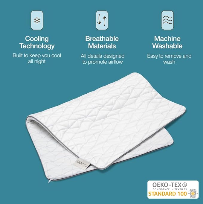 Coop Home Goods Cool Side Pillowcase, King Size Cooling Pillow Case for Hot Sleepers, Two-Sided Pillow Covers, Cozy Side & Cool Side, Ultra Soft Lulltra Cool Technology
