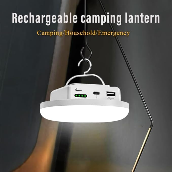 Camping Lights Tent Light 4500 Lumens 45W Outdoor Canopy Magnetic Hanging ,Emergency Lights for Home（White）