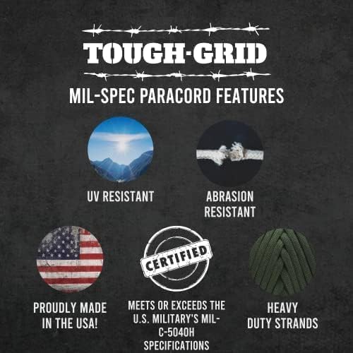 TOUGH-GRID 750 Paracord Military Grade Nylon Rope - Type IV Mil-Spec Made in USA - Tactical Survival Cord