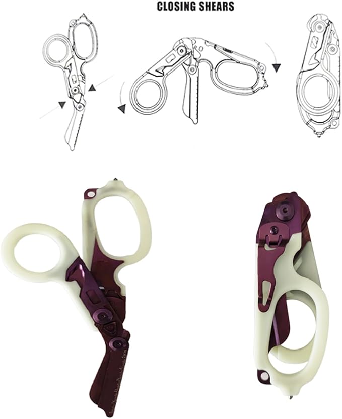 6 in 1 Multifunctional Combination Tool, Folding Retractable Emergency Shears, Outdoor Camping Tools, Seat Belt Cutter, Oxygen Cylinder Wrench, Complimentary Adjustable Wrench