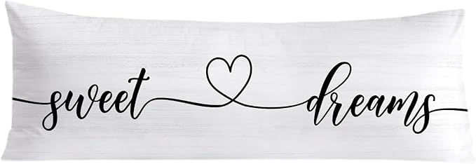 Sweet Dreams 20x54 Body Pillow Cover, Master Bedroom Decor, Farmhouse Decor, Best Wedding Gifts for Couples Decorative Long Body Pillow Cases for Bed Couch