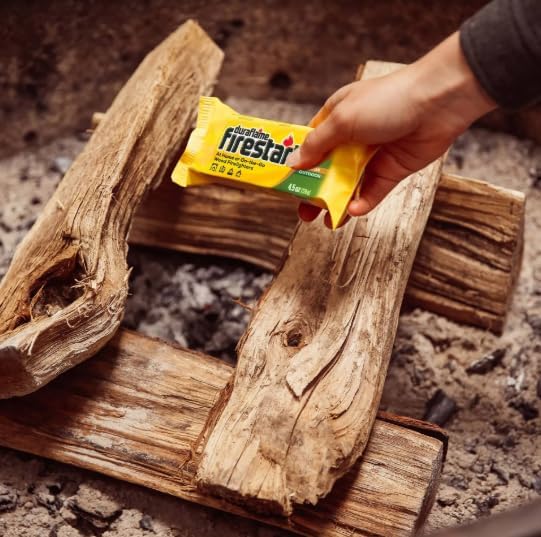 Fire Starter for Indoor and Outdoor Use - Quick Ignition Logs for BBQ, Fireplace, Fire Pit and Campfires (Firestart + Quickstart)